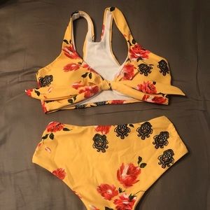 Zaful floral high waisted bathing suit